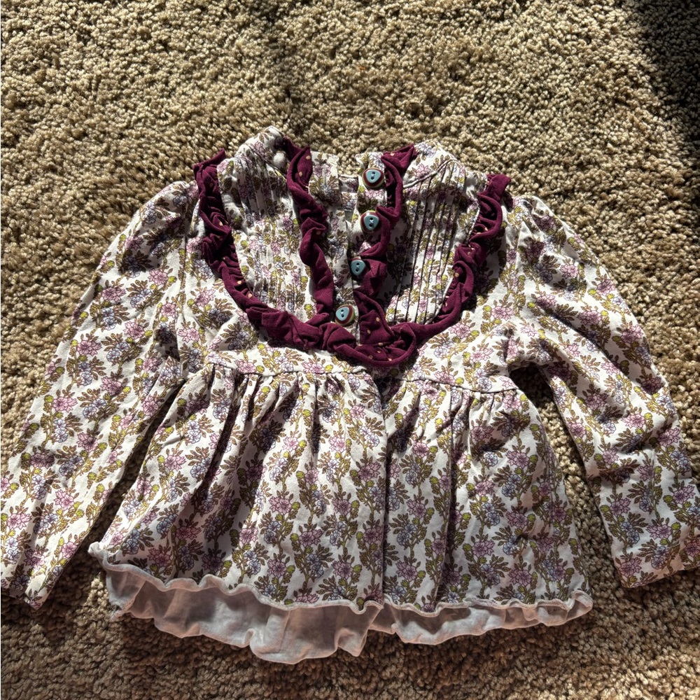 Matilda Jane PBN Blouse with Purple Ruffles